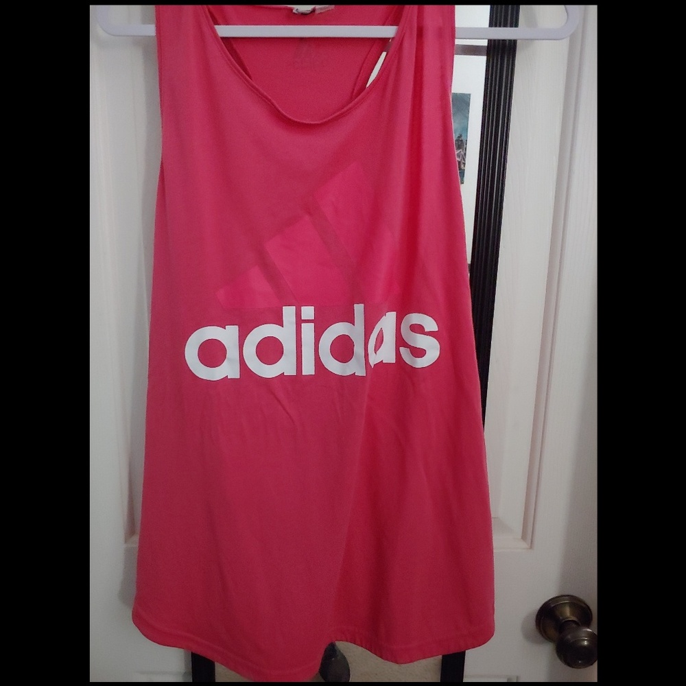 Adidas linear logo climalite racerback tank top
